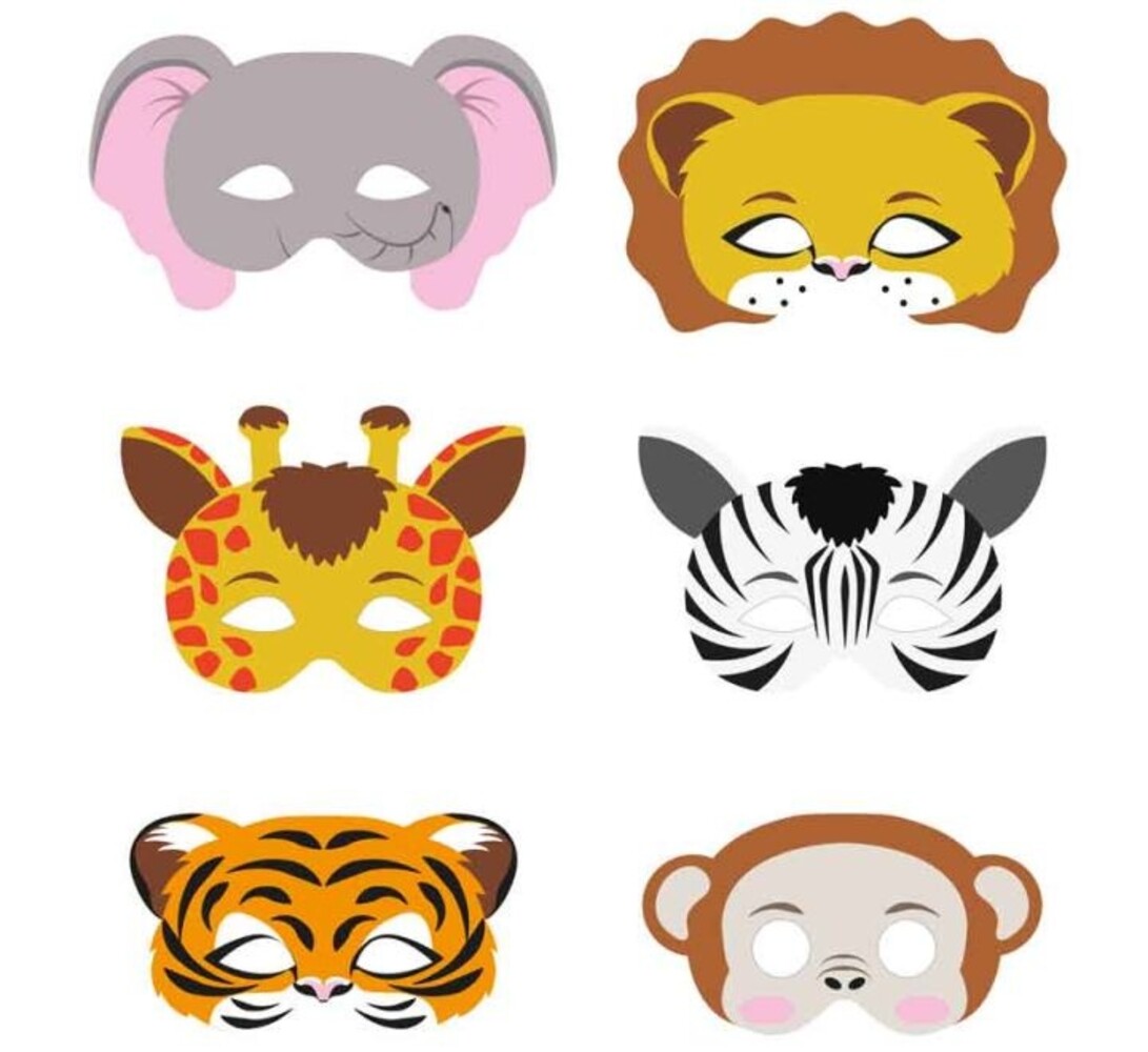 Henbrandt Dschungel- und Safarimasken | 12 Stück