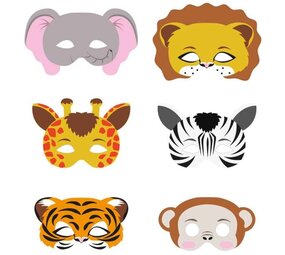 Henbrandt 12x Jungle & Safari Masks