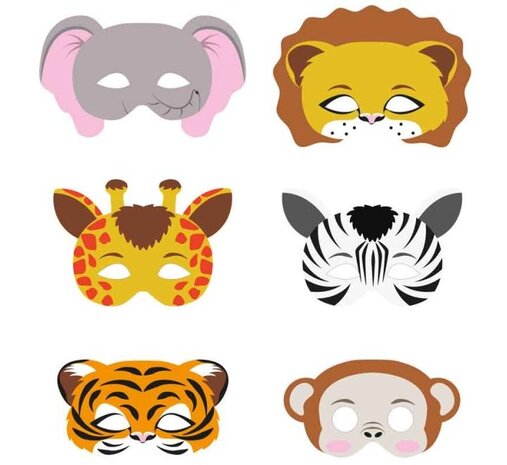 Henbrandt Jungle & Safari Masks | 12 pieces