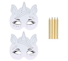 Henbrandt Kleur je eigen Eenhoorn Maskers | 2 stuks Henbrandt Kleur je eigen Eenhoorn Maskers | 2 stuks