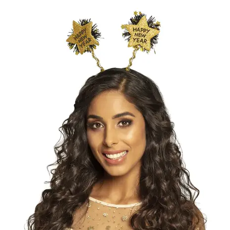 Boland Tiara Happy New Year Goud | per stuk Boland Tiara Happy New Year Goud | per stuk