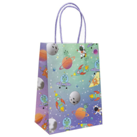 LG Imports Sachets cadeaux sur le thème de l'espace 16 x 22 x 9 cm | 12 pièces