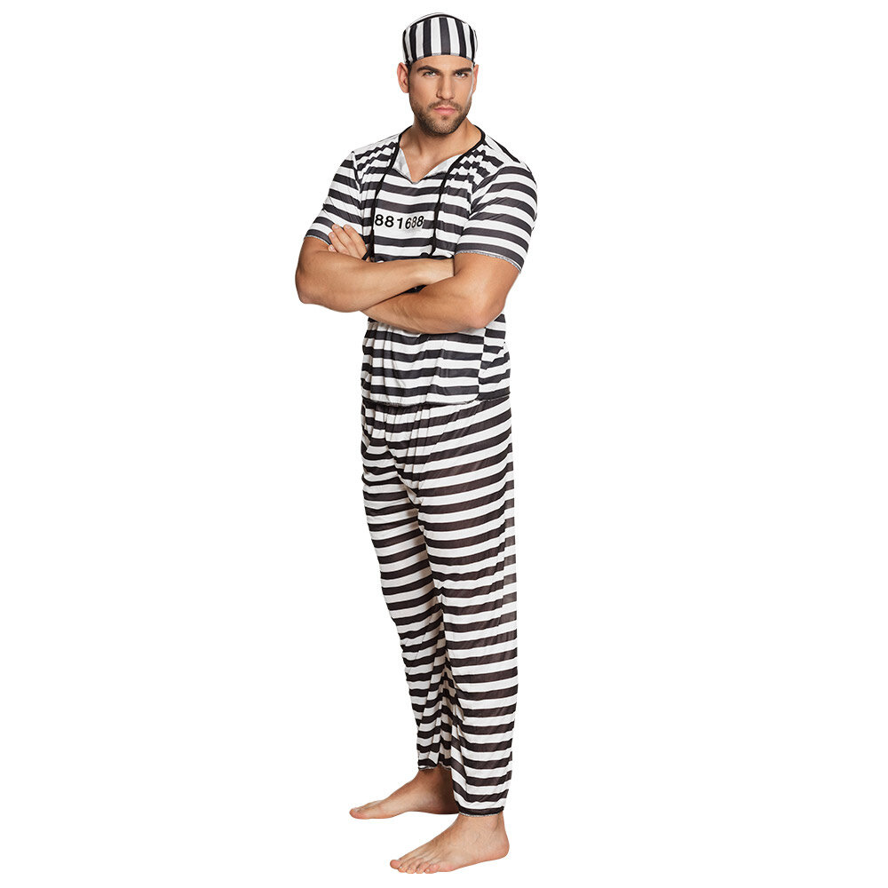 Boland Häftlingskostüm für Herren | Größe M/L - 50/52 Boland Häftlingskostüm für Herren | Größe M/L - 50/52