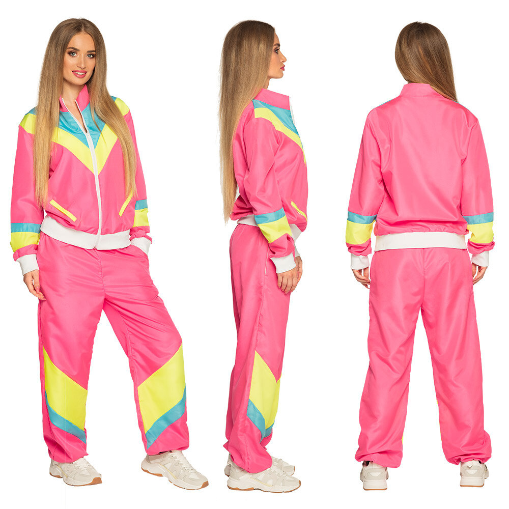 Boland Trainingspak Fout Retro Dames Neon Roze Boland Trainingspak Fout Retro Dames Neon Roze