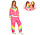 Falscher Retro-Damen-Trainingsanzug Neonpink