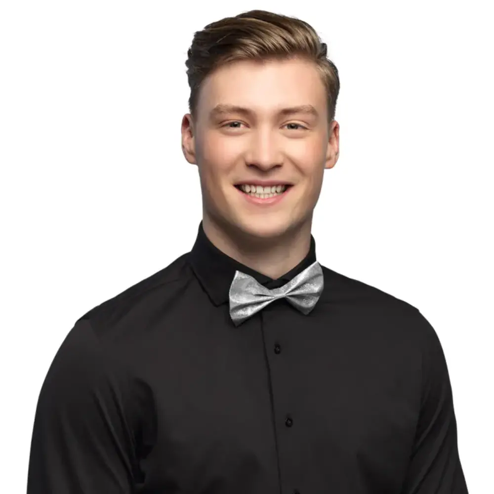 Boland Vlinder Strik Glitter Zilver | per stuk Boland Vlinder Strik Glitter Zilver | per stuk