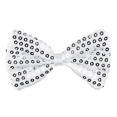 Boland Vlinder Strik met Zilveren Pailletten | per stuk Boland Vlinder Strik met Zilveren Pailletten | per stuk