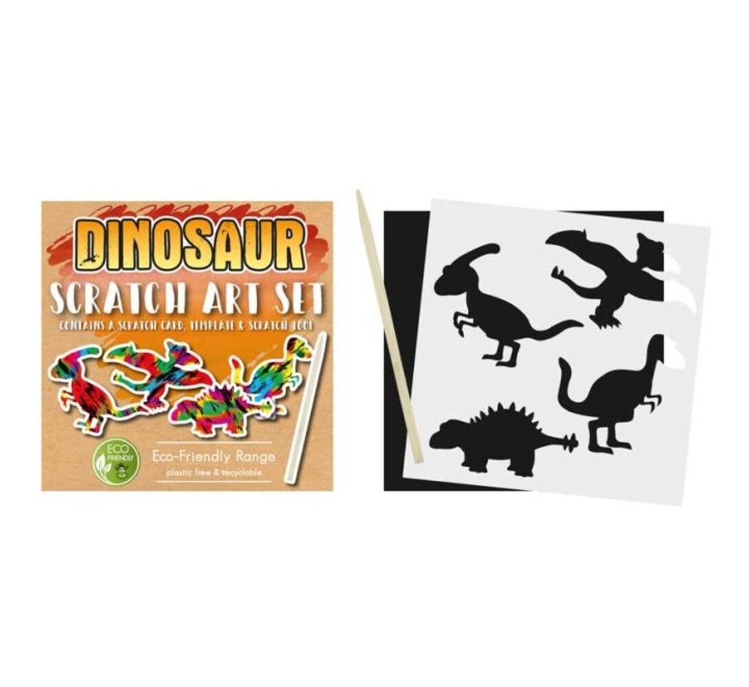 Henbrandt Cartes à gratter magiques dinosaures | 12 pièces