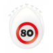 Paper Dreams 80th Birthday Balloons Traffic Sign 30cm | 8 pieces