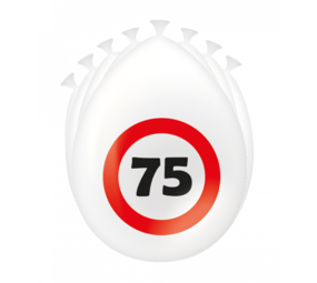 Paper Dreams Ballonnen 75 jaar Verkeersbord 30cm | 8 stuks Paper Dreams Ballonnen 75 jaar Verkeersbord 30cm | 8 stuks