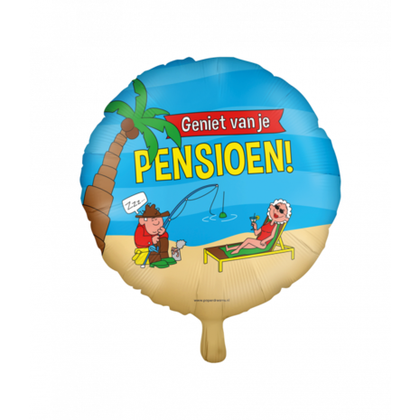 Paper Dreams Pensioen Helium Ballon Cartoon 45cm Leeg | per stuk Paper Dreams Pensioen Helium Ballon Cartoon 45cm Leeg | per stuk