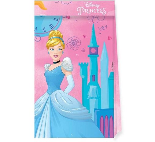 Procos Party Prinzessinnen-Gastgeschenktüten „Prinzessin – Erlebe deine Geschichte“ | 4 Stück