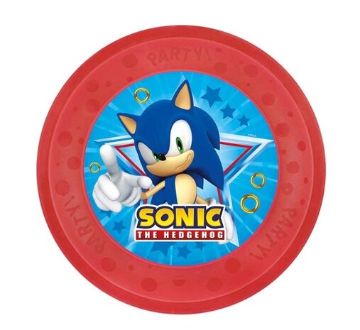 Procos Party Assiette réutilisable Sonic 21 cm | à l'unité