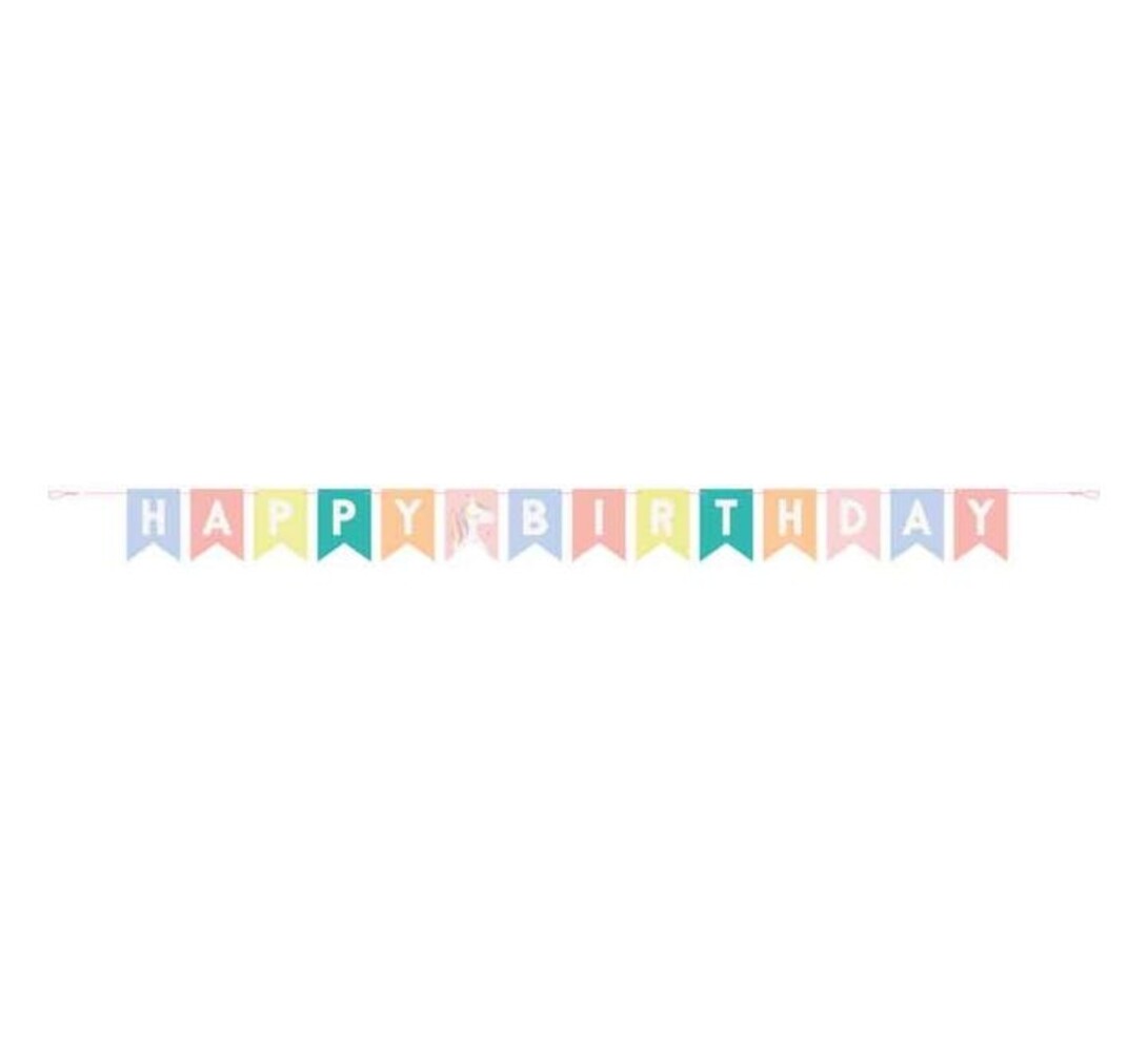 Unique Party Unicorn Party Letter Banner Happy Birthday 213cm | per piece