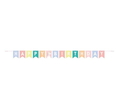 Unique Party Einhorn-Party-Buchstabengirlande „Happy Birthday“ 213 cm | pro Stück