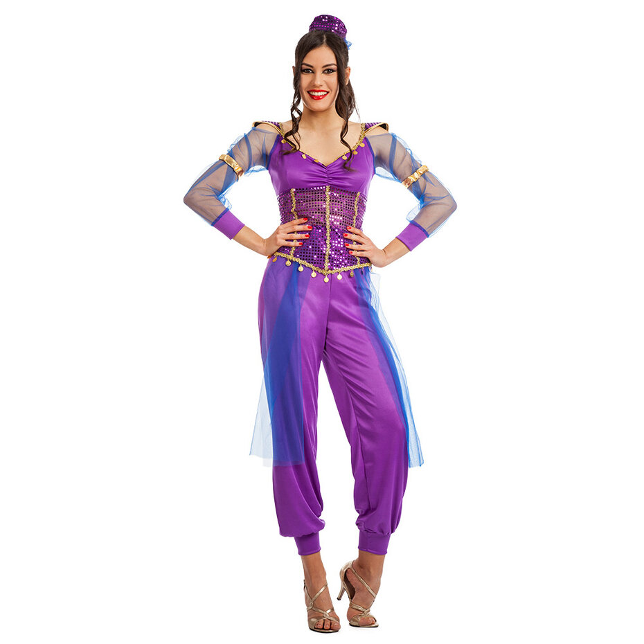 iiniim Buikdanskostuum voor dames, oosterse Indiase buikdanseres, verkleedkleding, Halloween, carnaval, party, danskleding, oranje, One size