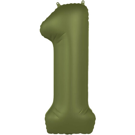 Folat Ballon en aluminium chiffre 1 vert olive | 86 cm