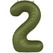 Folat Ballon en aluminium numéro 2 vert olive | 86 cm
