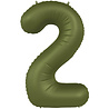 Folat Folie Ballon Cijfer 2 Olijf Groen | 86cm Folat Folie Ballon Cijfer 2 Olijf Groen | 86cm