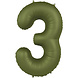 Folat Foil Balloon Number 3 Olive Green | 86cm
