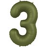 Folat Foil Balloon Number 3 Olive Green | 86cm Folat Foil Balloon Number 3 Olive Green | 86cm