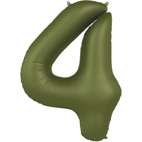 Folat Ballon en aluminium numéro 4 vert olive | 86 cm