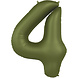 Folat Ballon en aluminium numéro 4 vert olive | 86 cm