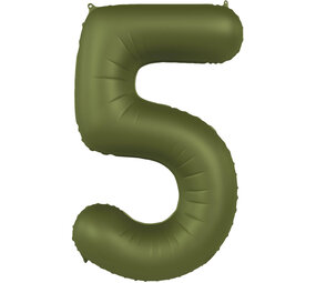 Folat Folie Ballon Cijfer 5 Olijf Groen | 86cm Folat Folie Ballon Cijfer 5 Olijf Groen | 86cm