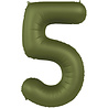 Folat Ballon en aluminium numéro 5 vert olive | 86 cm