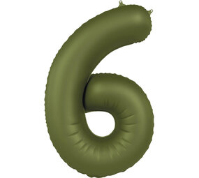 Folat Folie Ballon Cijfer 6 Olijf Groen | 86cm Folat Folie Ballon Cijfer 6 Olijf Groen | 86cm