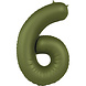 Folat Foil Balloon Number 6 Olive Green | 86cm