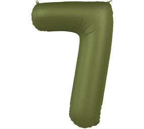Folat Foil Balloon Number 7 Olive Green | 86cm