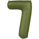 Folat Foil Balloon Number 7 Olive Green | 86cm