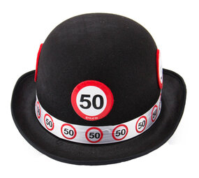 Folat Verkehrsschild „Bowler Hat 50 Years“ | pro Stück