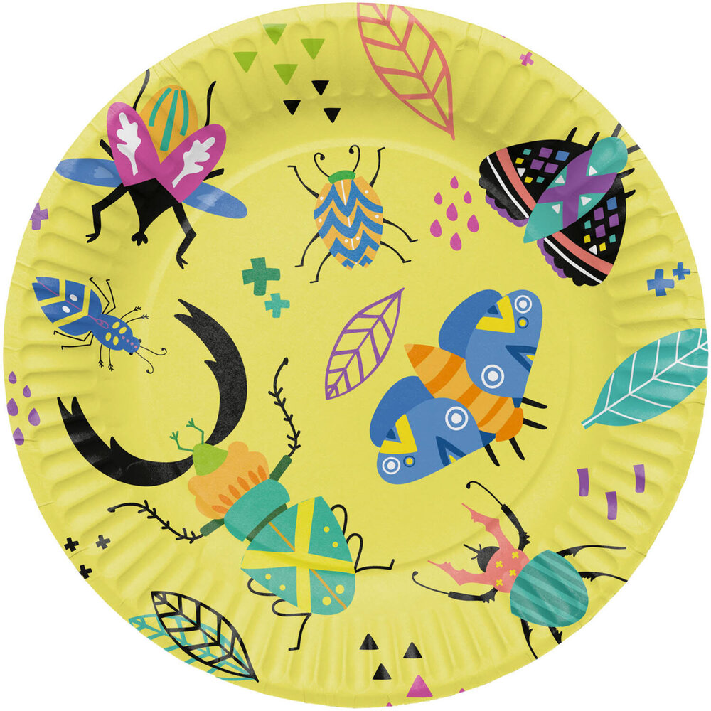 Folat Insect Buzzing Bugs Plates 23cm | 8 pieces