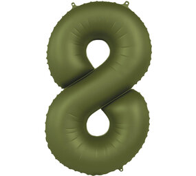 Folat Ballon en aluminium numéro 8 vert olive | 86 cm