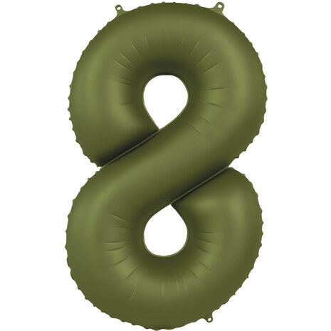 Folat Ballon en aluminium numéro 8 vert olive | 86 cm