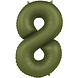 Folat Foil Balloon Number 8 Olive Green | 86cm