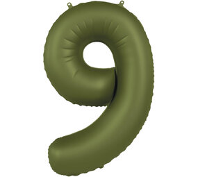 Folat Folie Ballon Cijfer 9 Olijf Groen | 86cm Folat Folie Ballon Cijfer 9 Olijf Groen | 86cm
