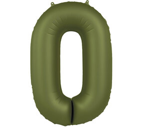 Folat Folie Ballon Cijfer 0 Olijf Groen | 86cm Folat Folie Ballon Cijfer 0 Olijf Groen | 86cm