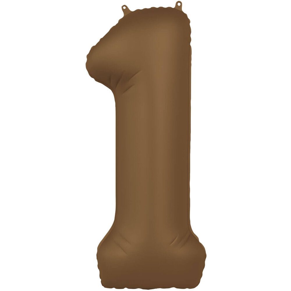Folat Foil Balloon Number 1 Chocolate Brown | 86cm