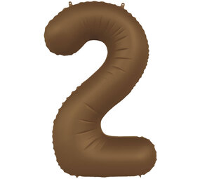 Folat Folie Ballon Cijfer 2 Chocolade Bruin | 86cm Folat Folie Ballon Cijfer 2 Chocolade Bruin | 86cm