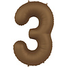 Folat Ballon en aluminium numéro 3, marron chocolat | 86 cm Folat Ballon en aluminium numéro 3, marron chocolat | 86 cm