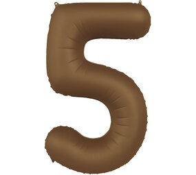 Folat Folie Ballon Cijfer 5 Chocolade Bruin | 86cm Folat Folie Ballon Cijfer 5 Chocolade Bruin | 86cm