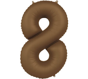 Folat Folie Ballon Cijfer 8 Chocolade Bruin | 86cm Folat Folie Ballon Cijfer 8 Chocolade Bruin | 86cm