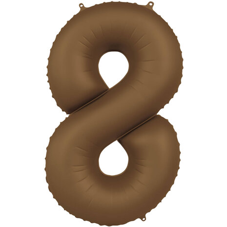 Folat Ballon en aluminium numéro 8, marron chocolat | 86 cm