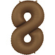 Folat Foil Balloon Number 8 Chocolate Brown | 86cm