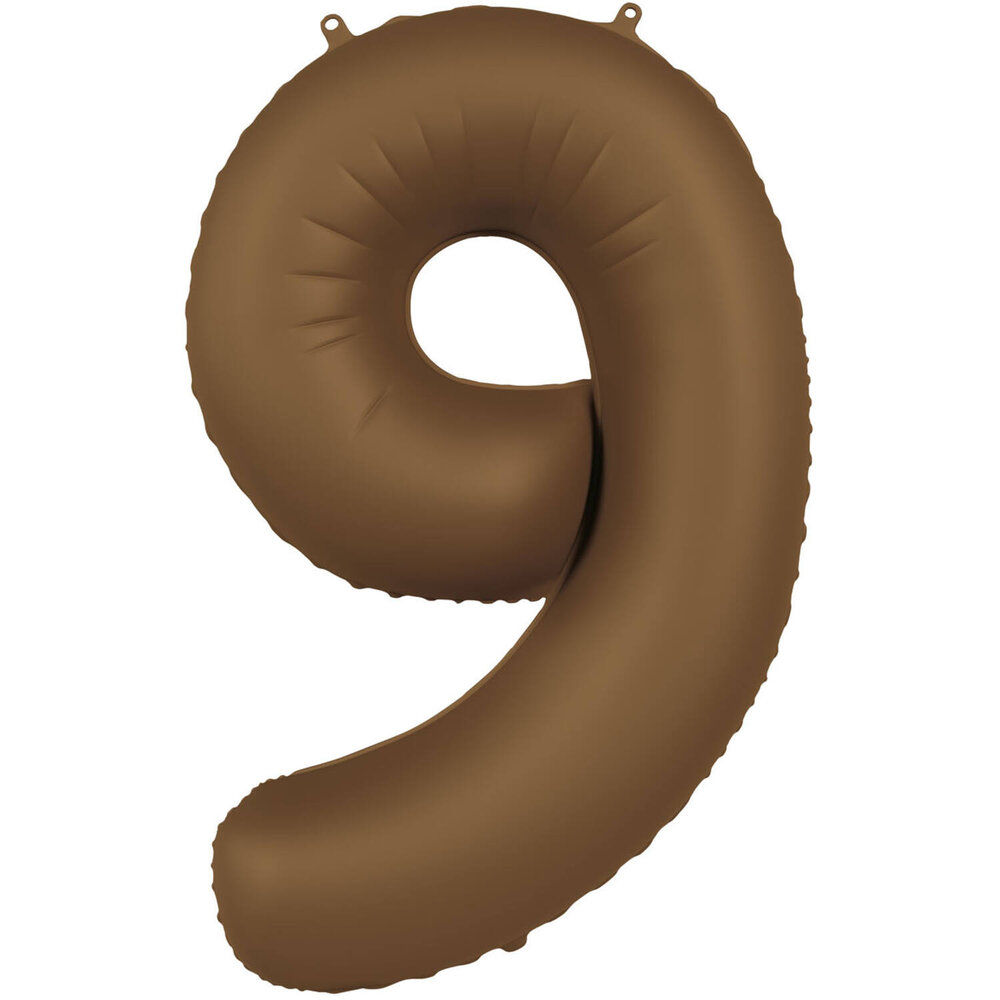 Folat Foil Balloon Number 9 Chocolate Brown | 86cm