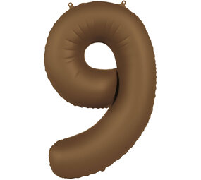 Folat Ballon en aluminium numéro 9, marron chocolat | 86 cm
