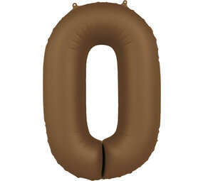 Folat Folienballon Zahl 0, Schokoladenbraun | 86 cm